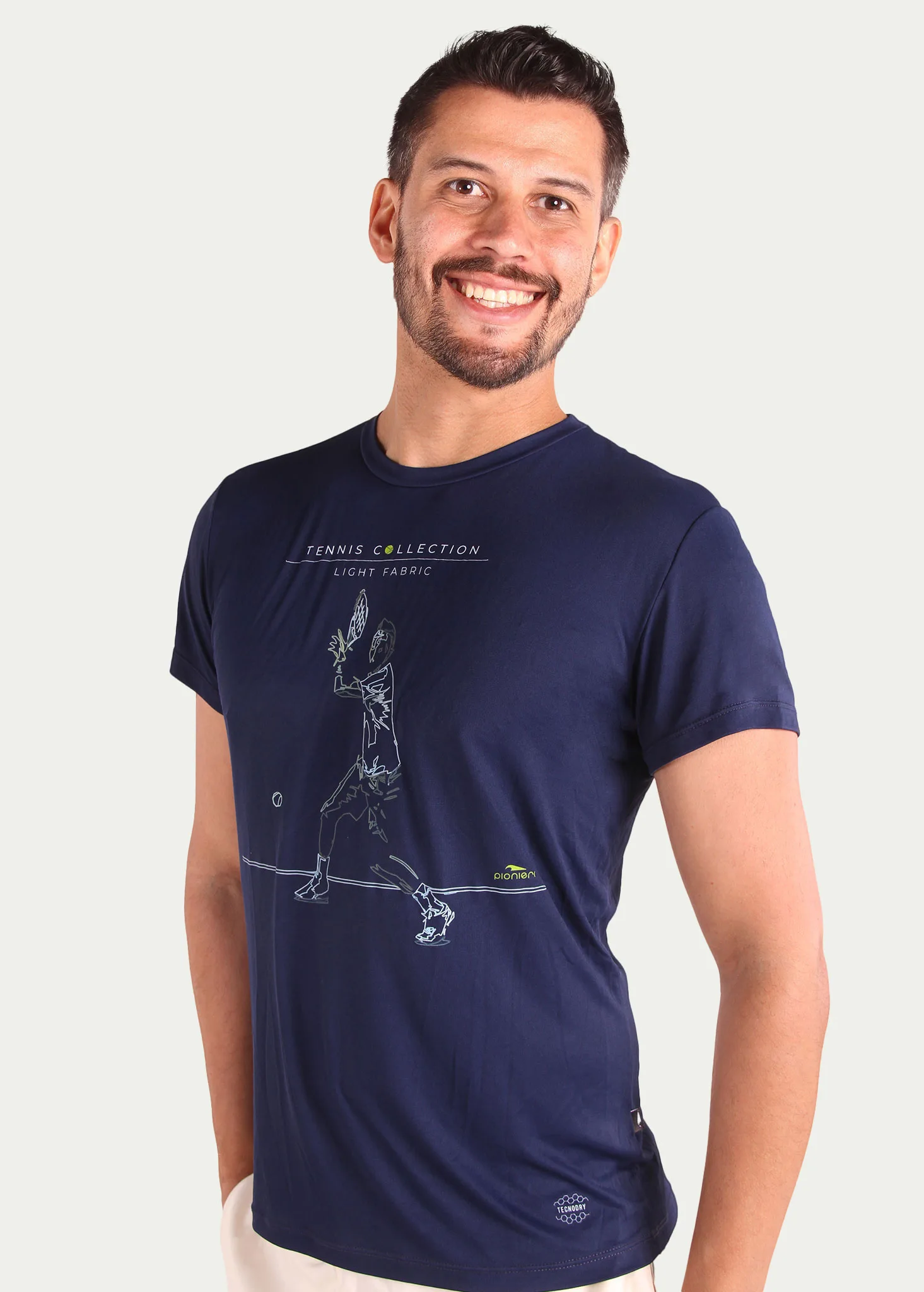 for-hand-1novo Camiseta em Poliamida Antiodor UV 50 - Tennis ForeHand - Azul Marinho - Image 1