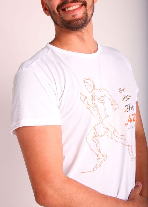 Camiseta Hitech em 100% Poliamida Branca Tecido Levissimo Pionieri