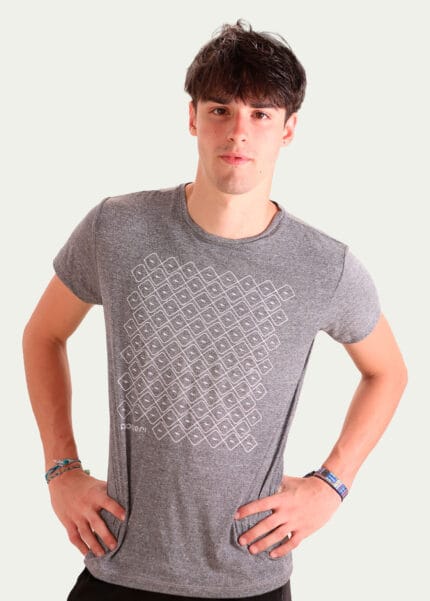 Camiseta Hitech em 100% Poliamida Tecnodry Cinza Mescla Pionieri