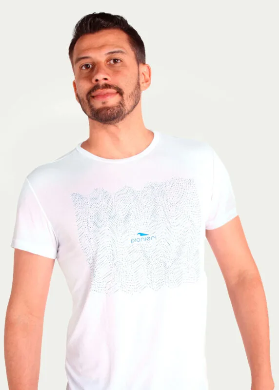 Camiseta Hitech em 100% Poliamida Branca Tecido Levissimo Pionieri
