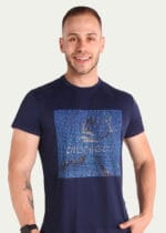 Camiseta em Poliamida Antiodor UV 50 - Pionieri Tennis Escritas - Azul