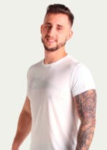Camiseta Hitech em 100% Poliamida Branca Tecido Levissimo Pionieri