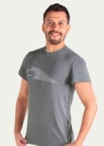 Camiseta em Poliamida Antiodor UV 50 - Pionieri Tracejado - Dark Gray