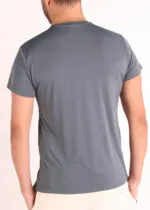 Camiseta em Poliamida Antiodor UV 50 - Pionieri Tracejado - Dark Gray - Image 4