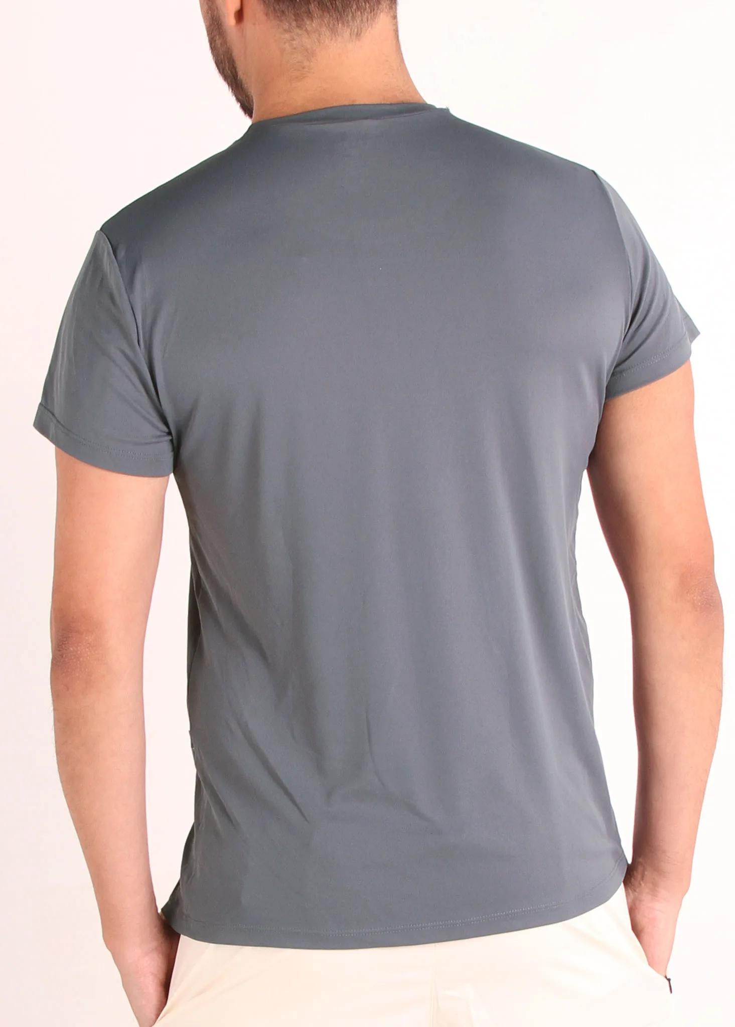 Camiseta em Poliamida Antiodor UV 50 - Pionieri Tracejado - Dark Gray - Image 4