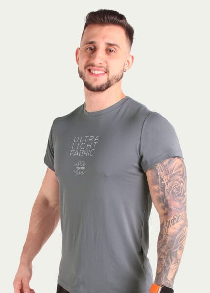 Camiseta Hitech em 100% Poliamida Dark Gray Tecnodry Pionieri