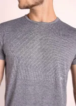 Camiseta Hitech toque gelado Poliamida - Pionieri Grafismo Hexagonal - Cinza Mescla - Image 2