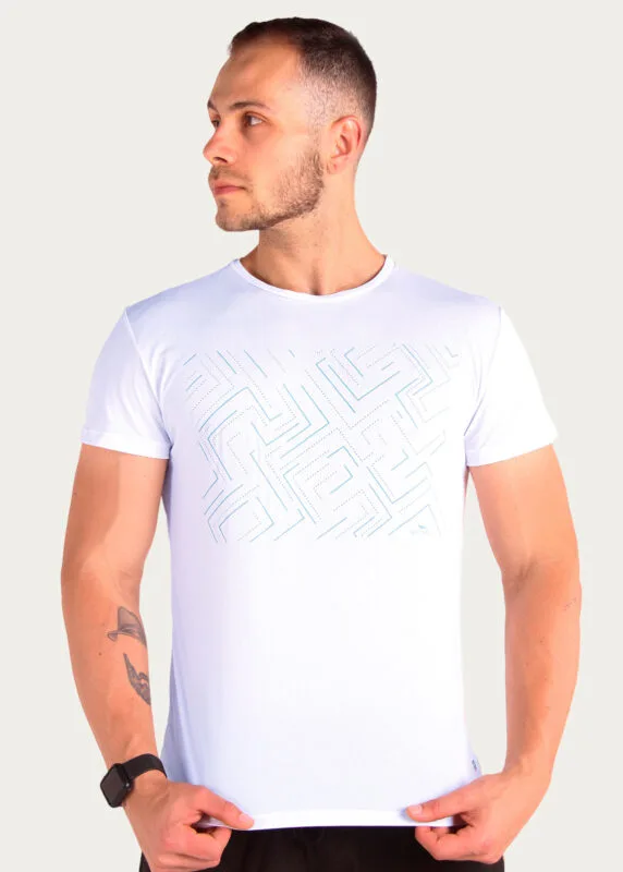 Camiseta Hitech em 100% Poliamida Branca Tecido Levissimo Pionieri
