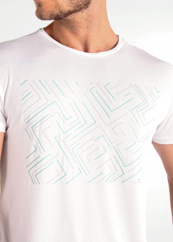 Camiseta Hitech em 100% Poliamida Branca Tecido Levissimo Pionieri