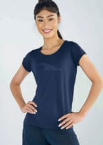Camiseta Feminina em Poliamida Antiodor UV 50 - Pionieri - Azul Marinho