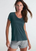 Camiseta Feminina em Poliamida Antiodor - Pionieri Verde Petroleo