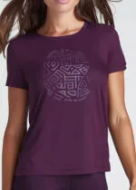 Camiseta Feminina em Poliamida Antiodor - Pionieri Tribal Roxo - Image 2