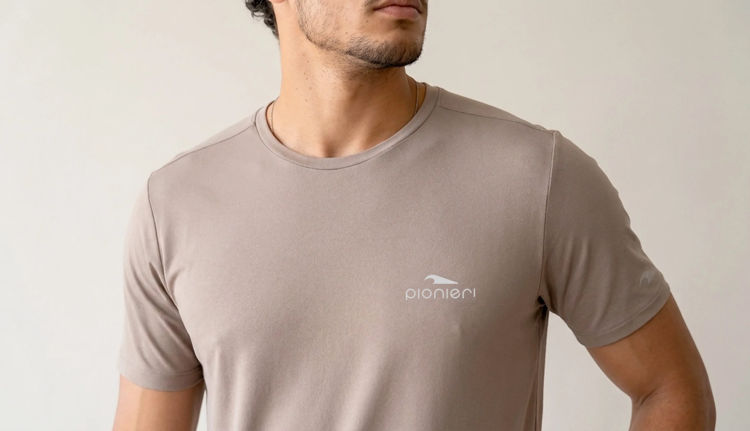 Camiseta Pionieri em Poliamida Antiodor - Marrom Capuccino - Image 3